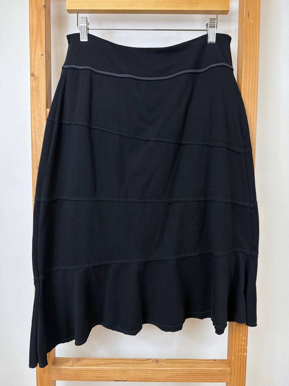 Athleta Black Asymmetrical Midi Skirt Size M Activewear